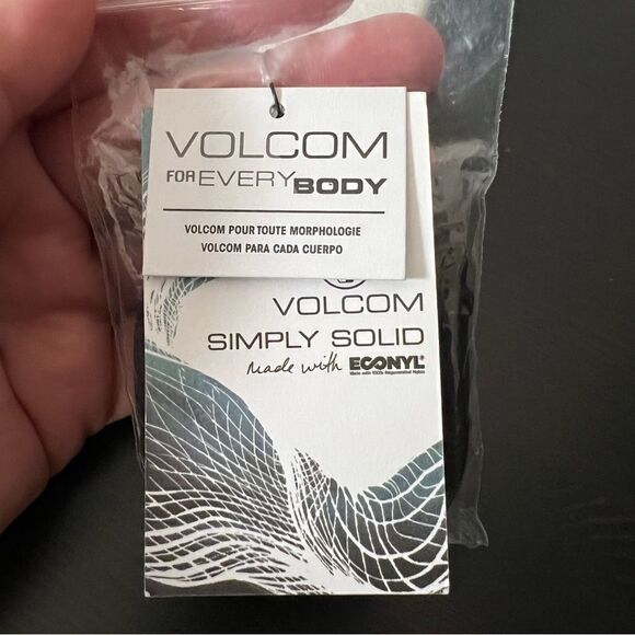 Volcom Bra Top Womens XS Black White Simply Rib Bandeau Bikini Swim - Picture 5 of 7